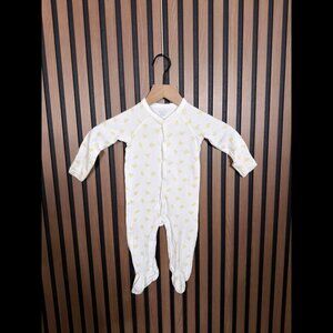 Ralph Lauren One Piece Pajama 9M Toddlers Yellow Bear Art Coverall Button Snap